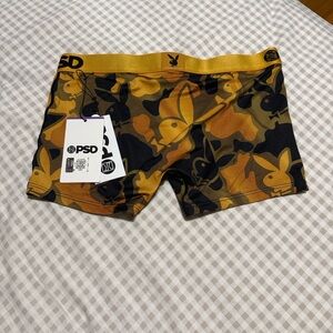 PSD Gold and Black Camo Boxer Briefs with Bunny Design